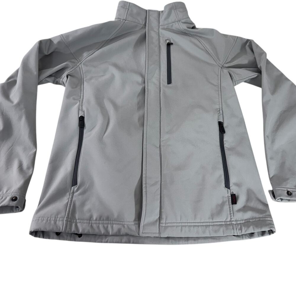 "Tumi" Neoprene Zip Up Fleece Lined Jacket SZ S Grey Lightweight Travel Packable